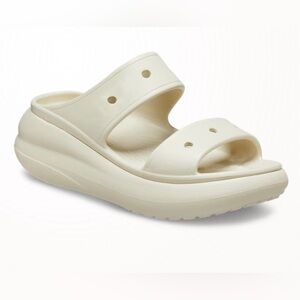 Women's Crocs Crush Platform Cream Slide Sandals Size 9